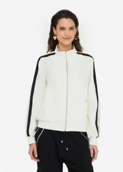 Felpa in cotone con pizzo