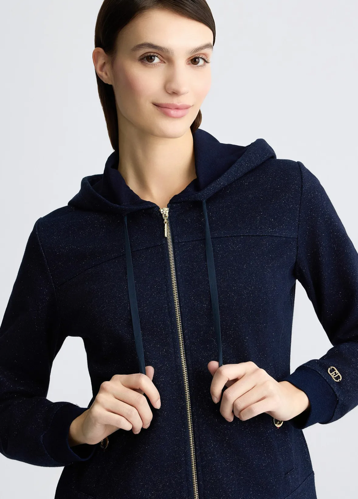 Felpa in lurex® con zip