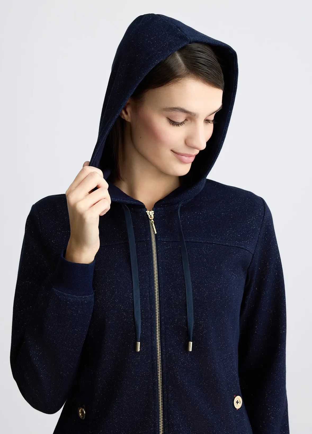 Felpa in lurex® con zip