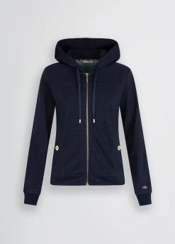 Felpa in lurex® con zip