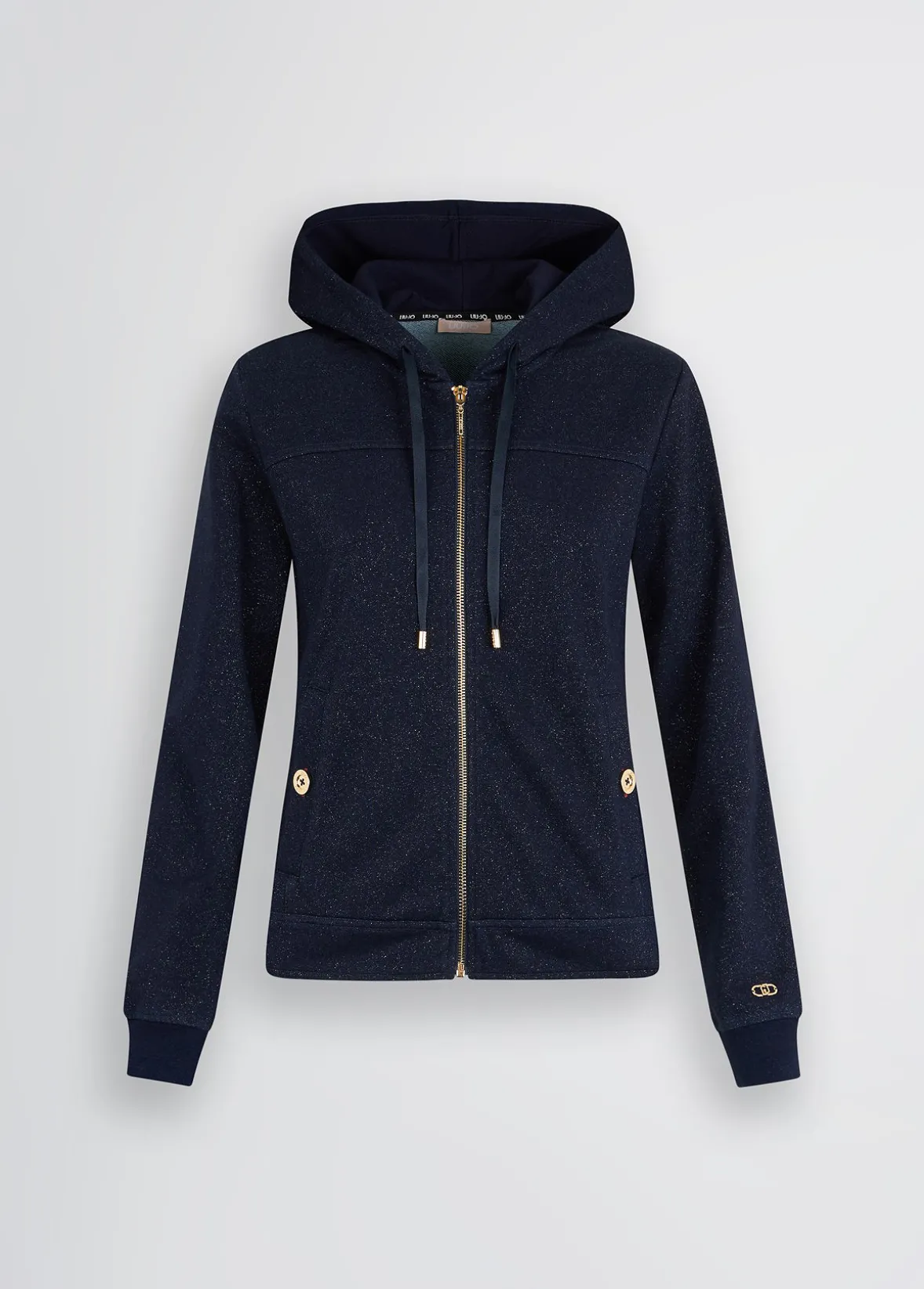 Felpa in lurex® con zip