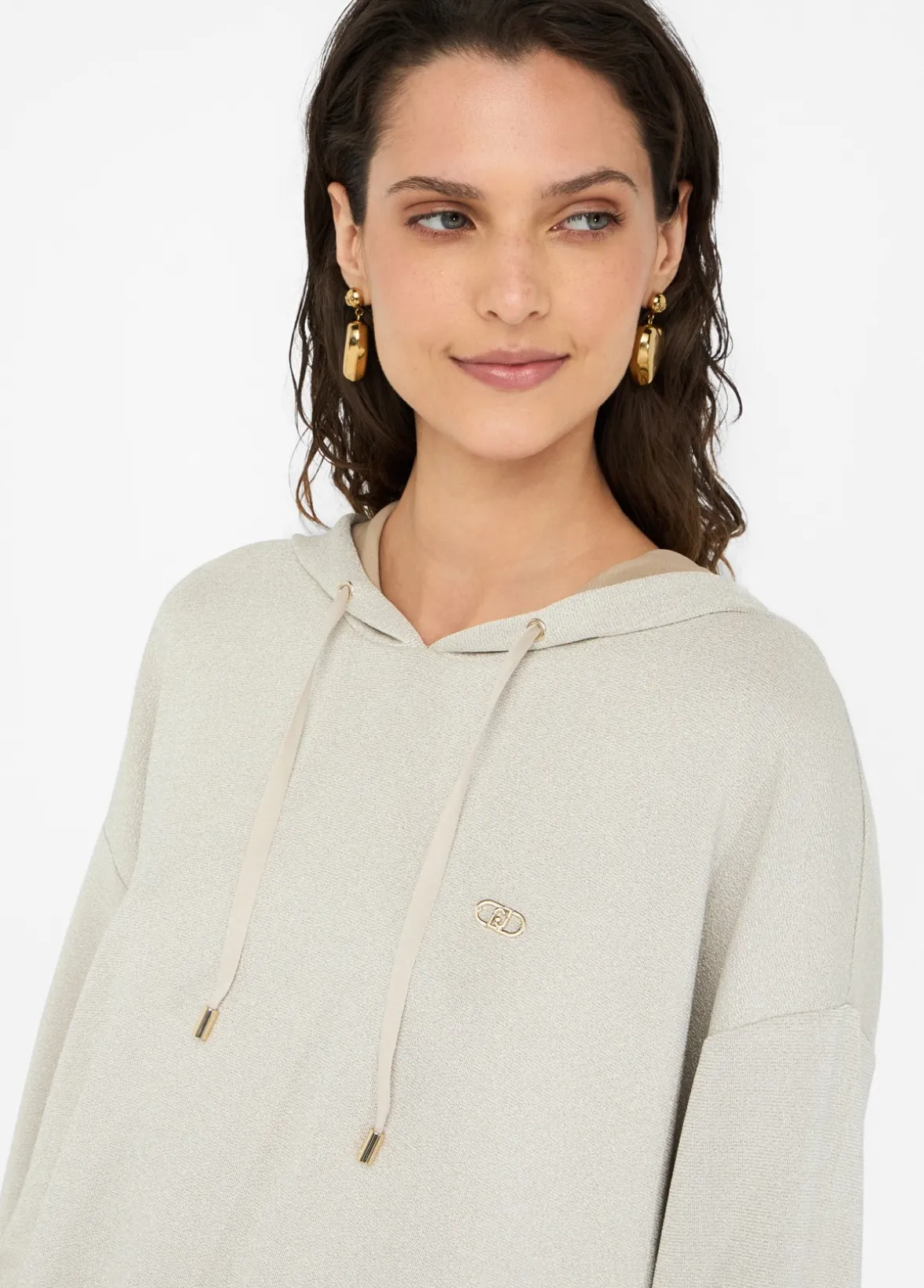Felpa lurex® con cappuccio