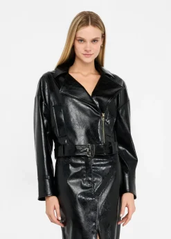 Giacca biker glossy