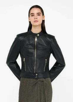 Giacca biker in pelle