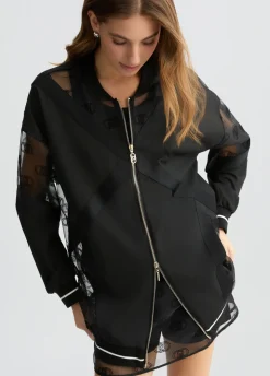 Giacca con zip e logo