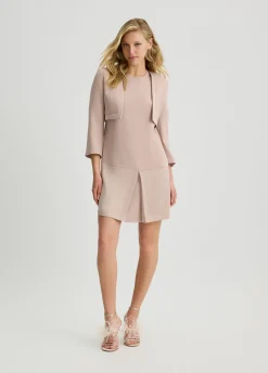Giacca cropped in envers satin