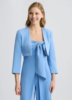 Giacca cropped in envers satin