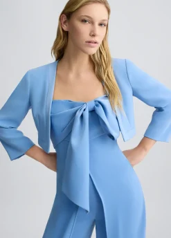 Giacca cropped in envers satin