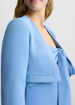 Giacca cropped in envers satin