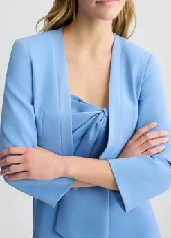 Giacca cropped in envers satin