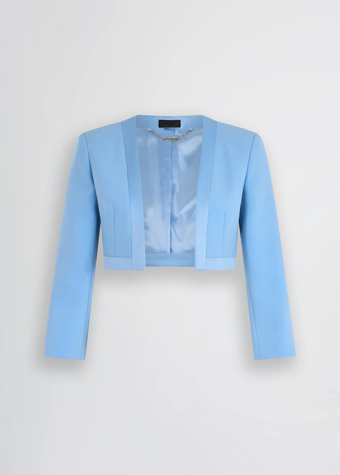 Giacca cropped in envers satin
