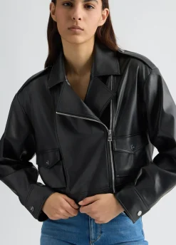 Giacca cropped modello biker