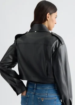 Giacca cropped modello biker