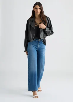 Giacca cropped modello biker