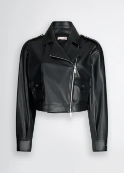 Giacca cropped modello biker