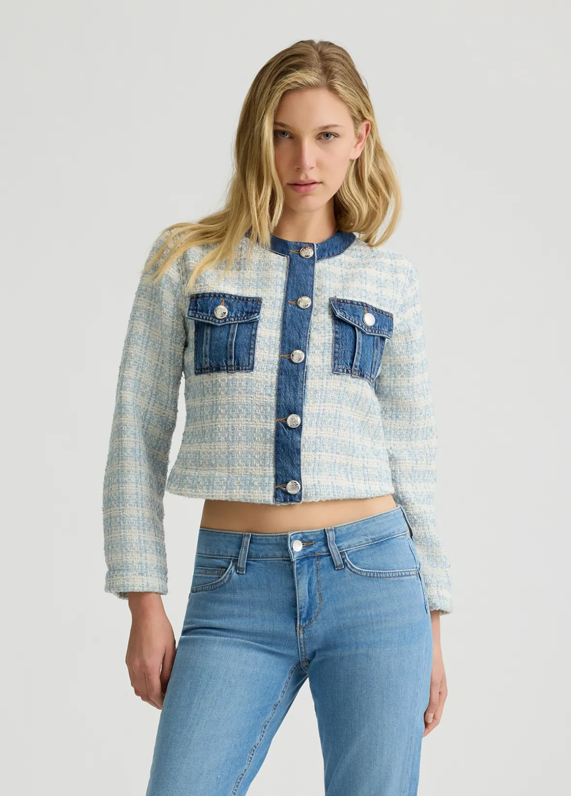 Giacca in denim bouclé