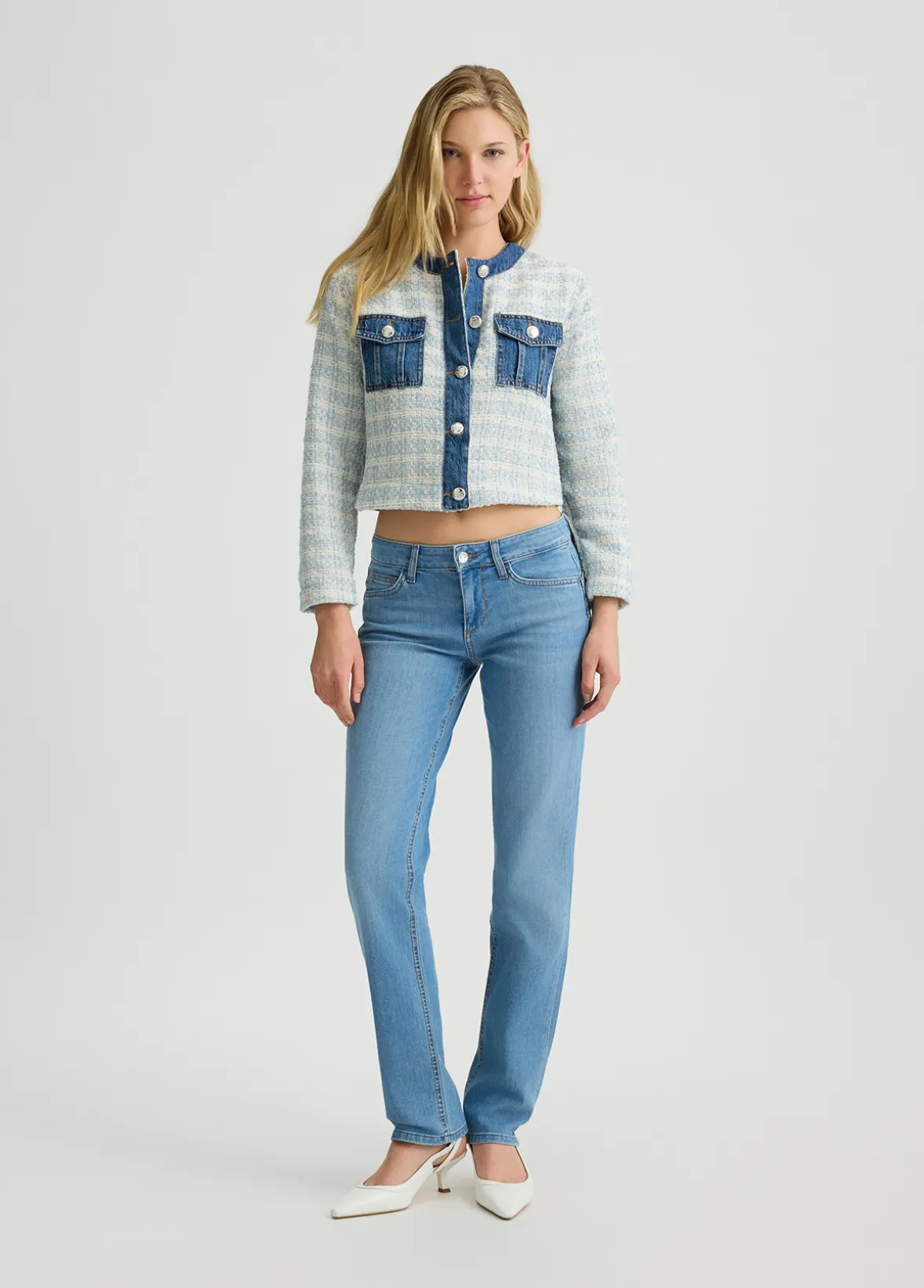 Giacca in denim bouclé