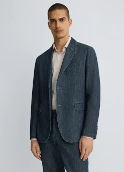 Giacca in denim chambray
