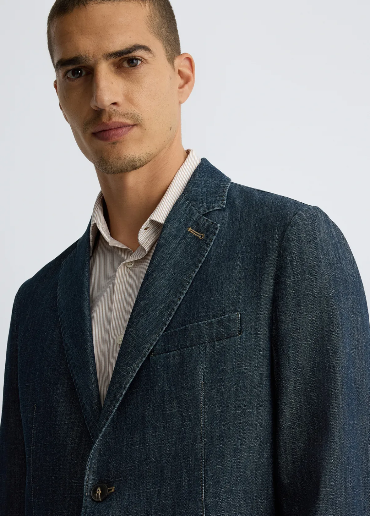 Giacca in denim chambray