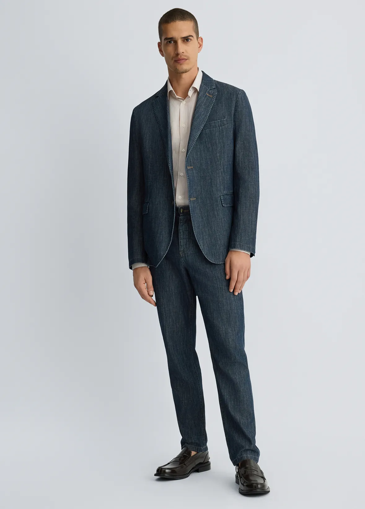 Giacca in denim chambray