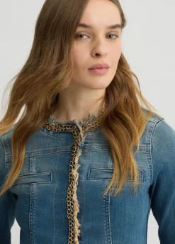 Giacca in denim con catene