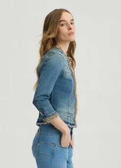 Giacca in denim con catene