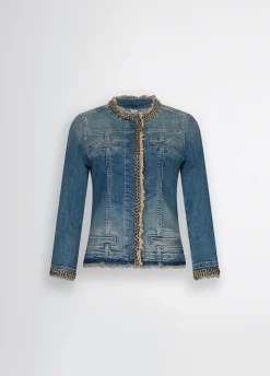 Giacca in denim con catene