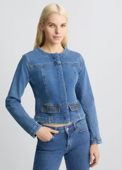 Giacca in denim con strass