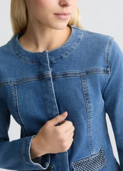 Giacca in denim con strass
