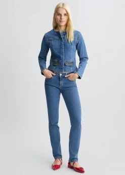 Giacca in denim con strass