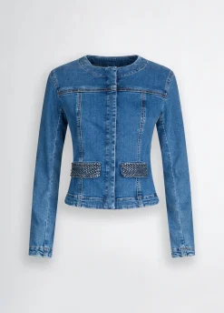 Giacca in denim con strass