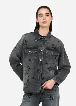 Giacca in denim con strass