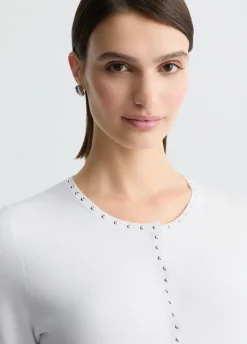 Giacca in maglia con borchie