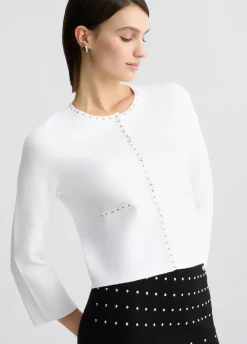 Giacca in maglia con borchie