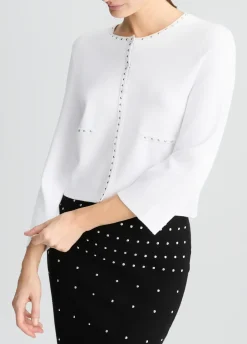Giacca in maglia con borchie