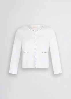 Giacca in maglia con borchie