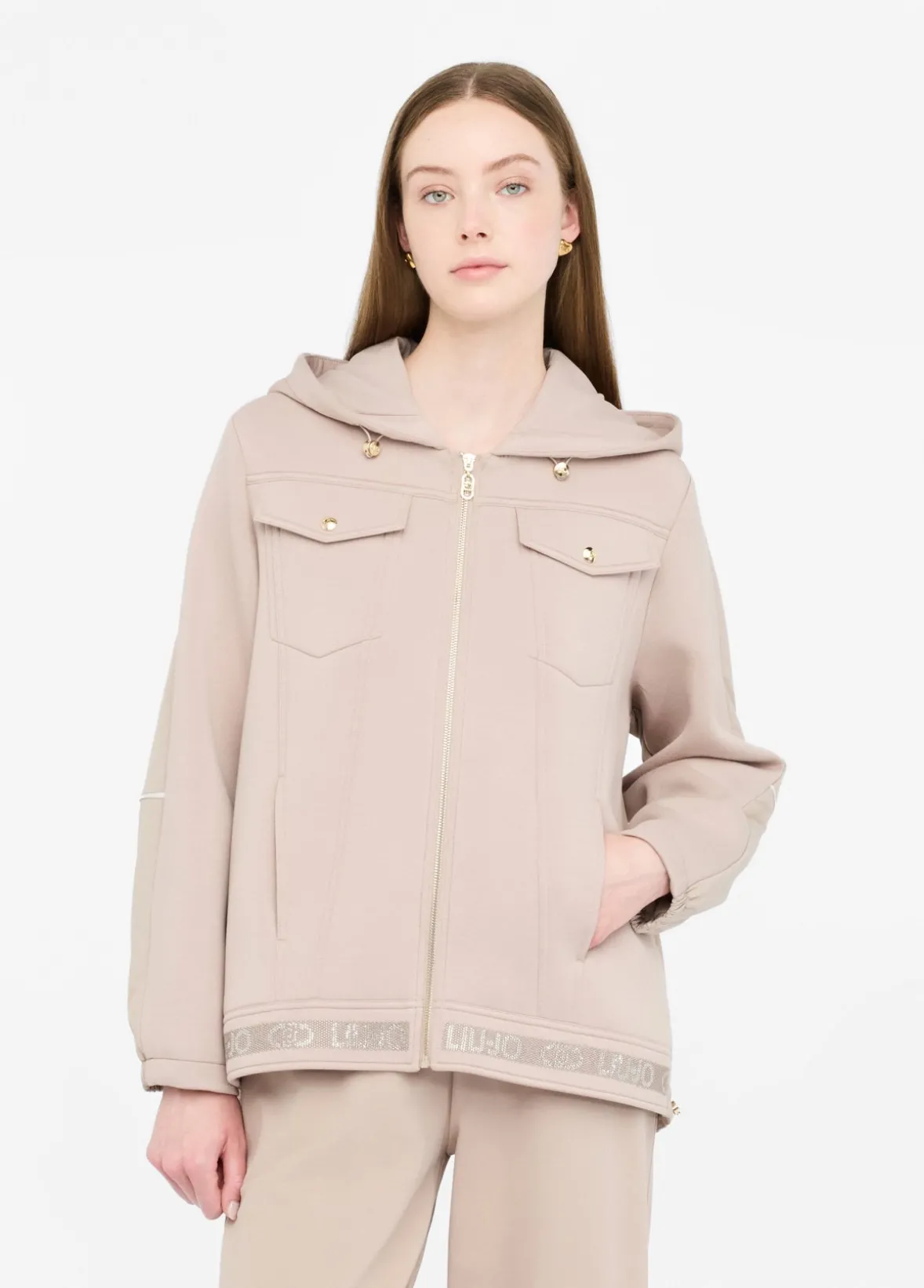 Giacca in scuba e nylon