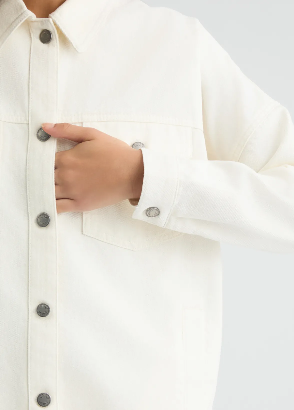 Giacca overshirt con maxi logo