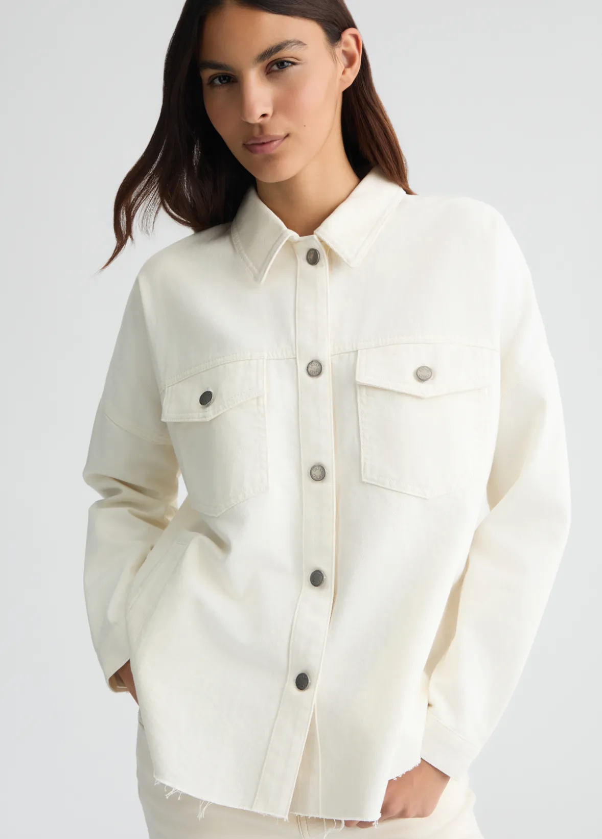 Giacca overshirt con maxi logo