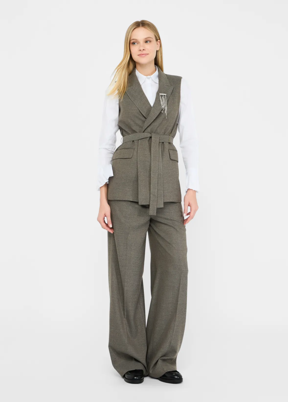 Gilet chevron con cintura