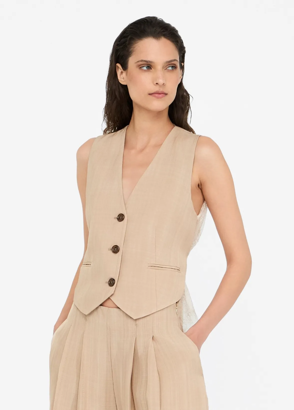 Gilet con dettaglio in pizzo