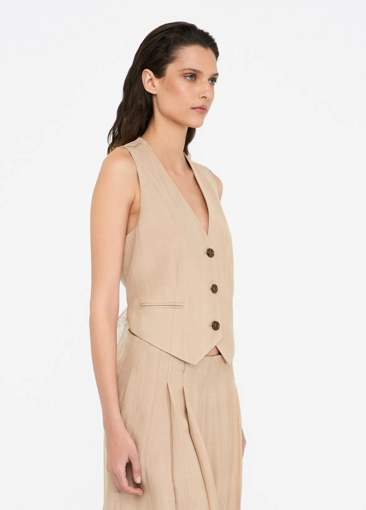Gilet con dettaglio in pizzo