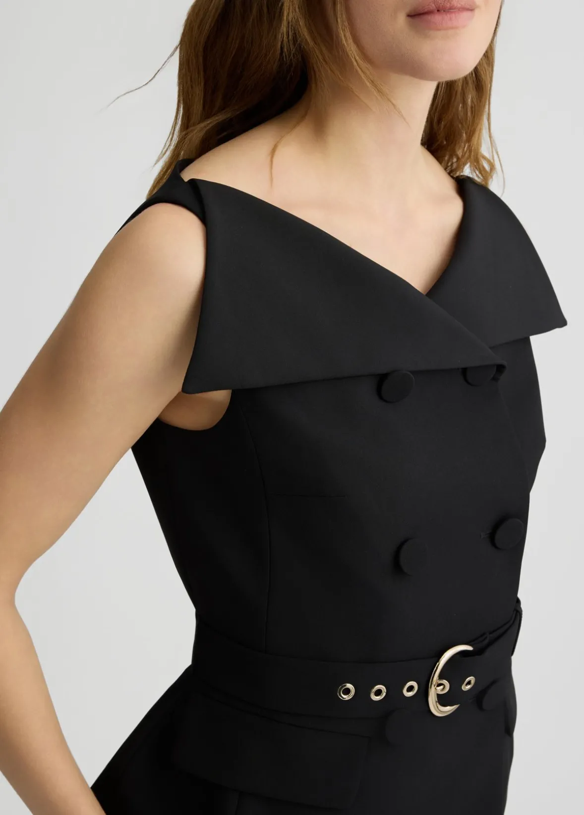 Gilet doppiopetto con cintura