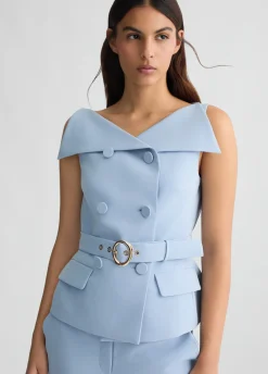 Gilet doppiopetto con cintura