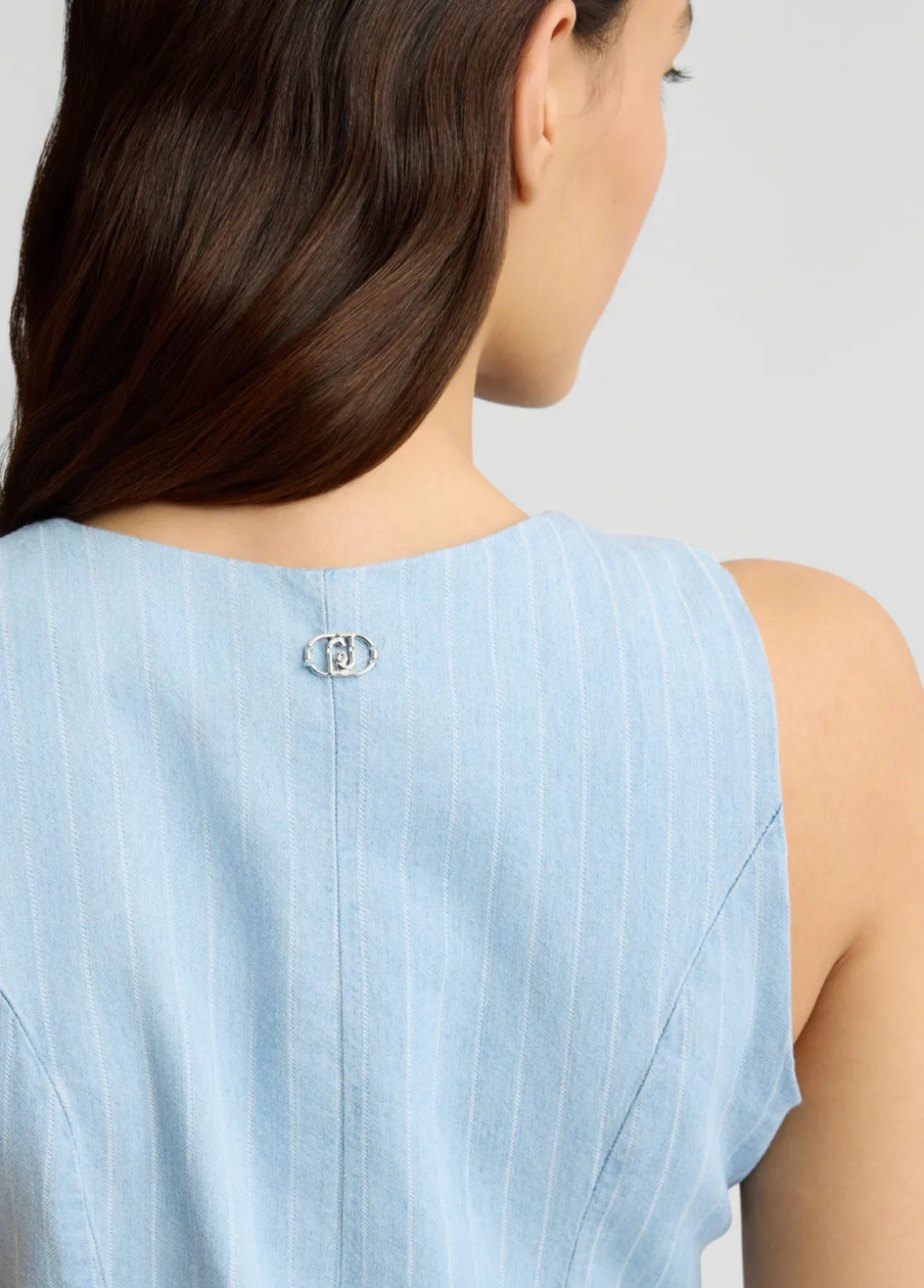 Gilet in denim gessato