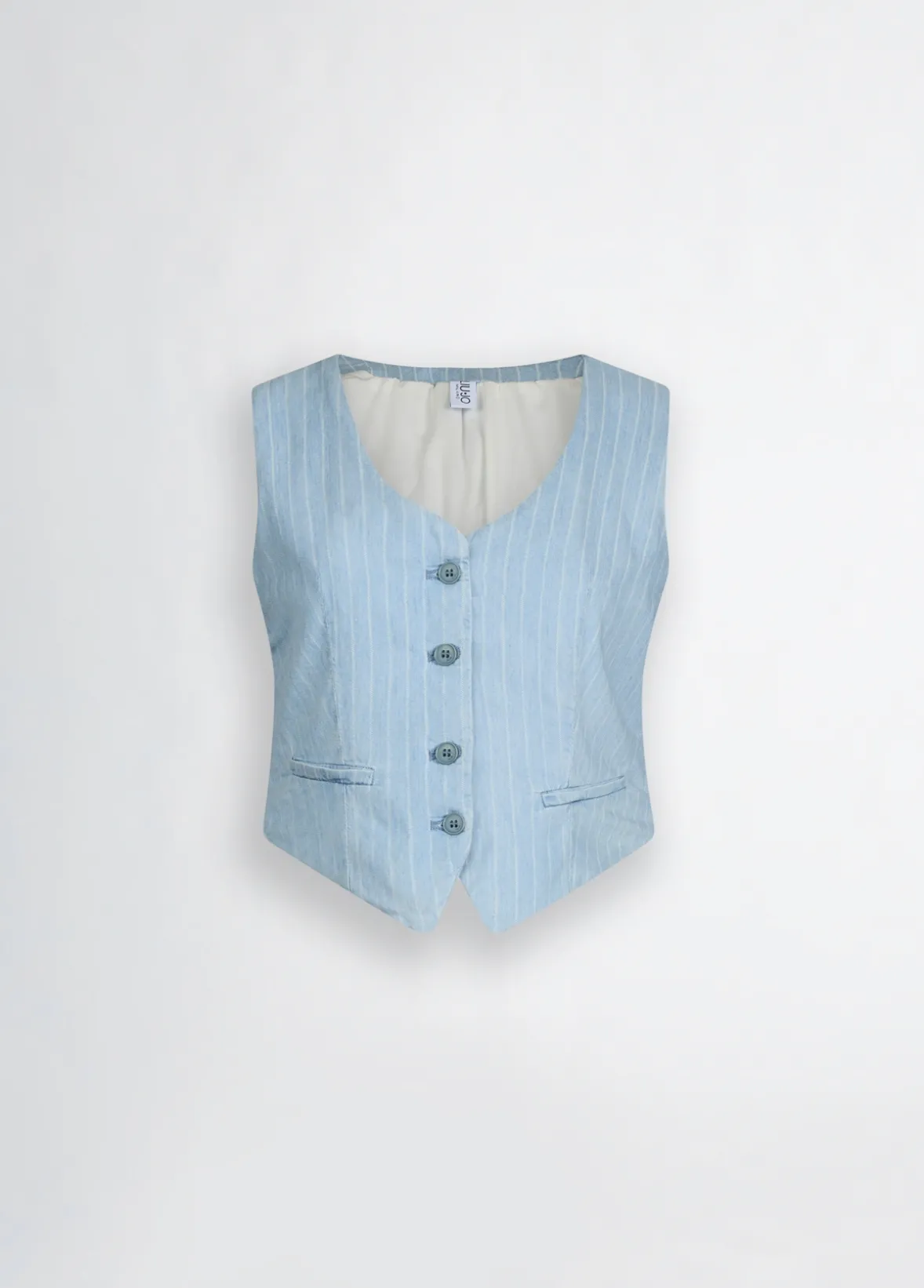 Gilet in denim gessato