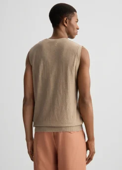 Gilet in lino e cotone