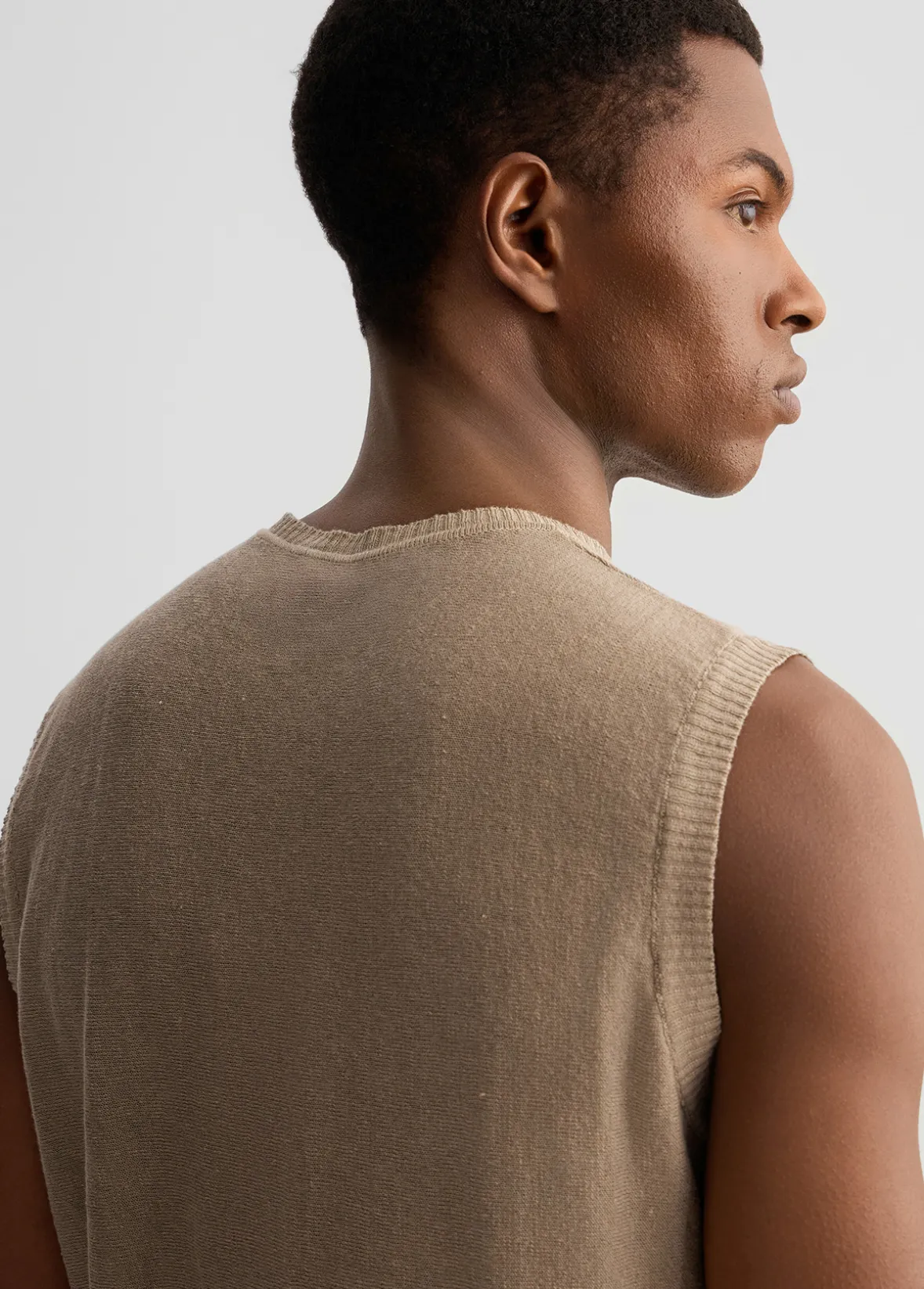 Gilet in lino e cotone