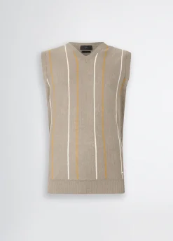 Gilet in lino e cotone