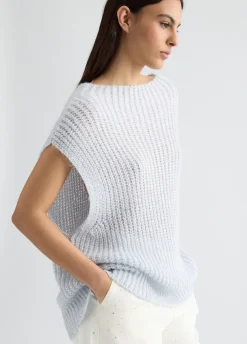 Gilet in mohair con paillettes